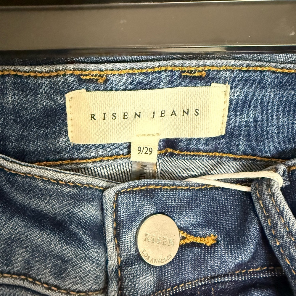 Tummy Control High Rise Wide Cuffed Ankle Denim - Picture 5 of 5